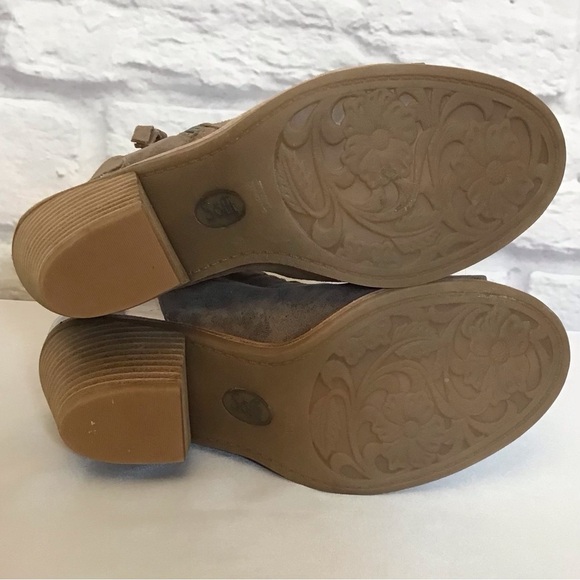 Sofft 8.5 Mckenna Suede Leather Metallic Sandals Braided Comfort Shoes Tan Taupe - Picture 7 of 13